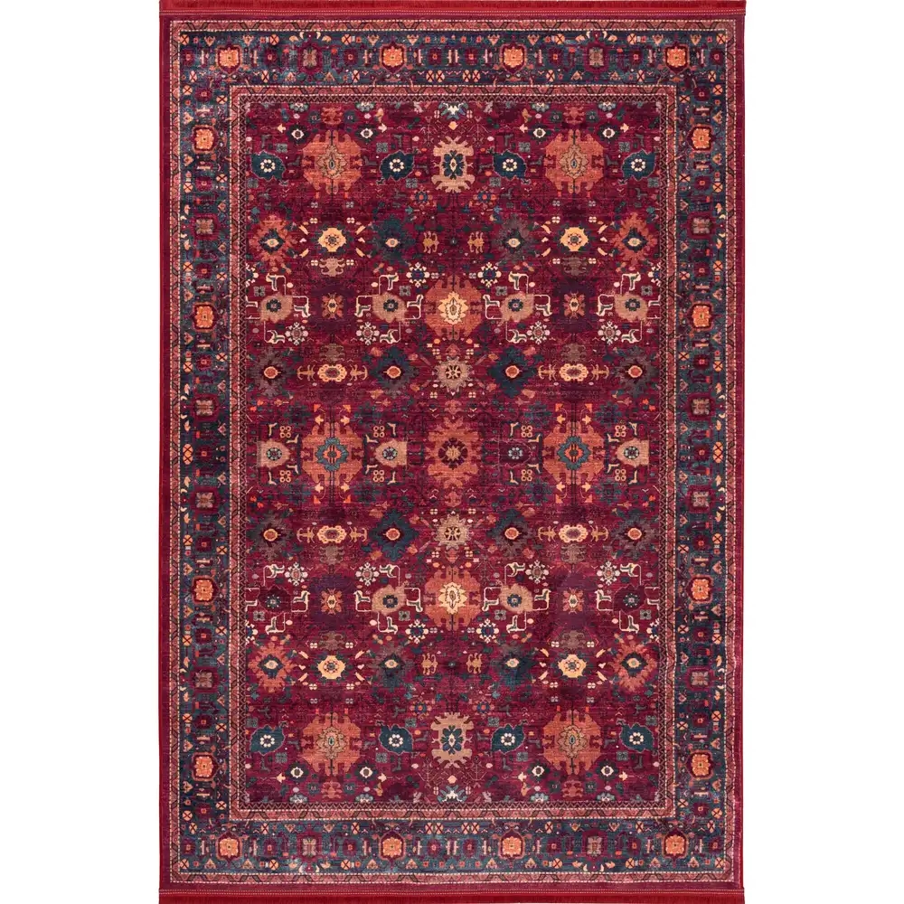 فرش ماشینی هلنا 25cs0400 لاکی معادل 77 رج دستبافت